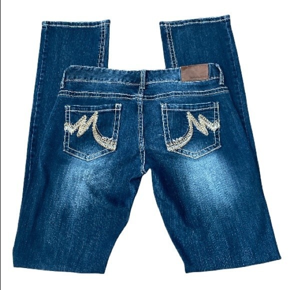 Maurice's jeans Straight Leg factory fading light distressing size 3/4 Long - Picture 5 of 16